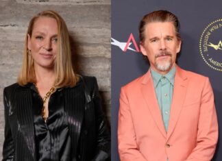 Uma Thurman e Ethan Hawke comemoram o casamento surpresa da filha